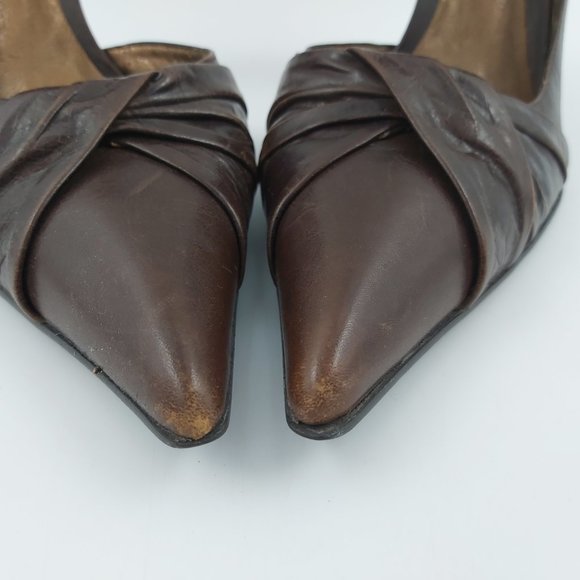 Aldo Leather Brown Stiletto 4 inch High Heel Shoes Pointed Toe Women Size 37-6.5 - Picture 6 of 16